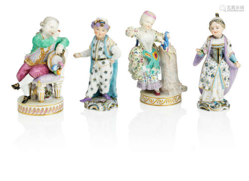 Late 19th century Two Meissen figures of children