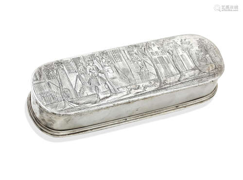 Amsterdam, maker's mark poorly stamped  An early 19th century Dutch silver tobacco box