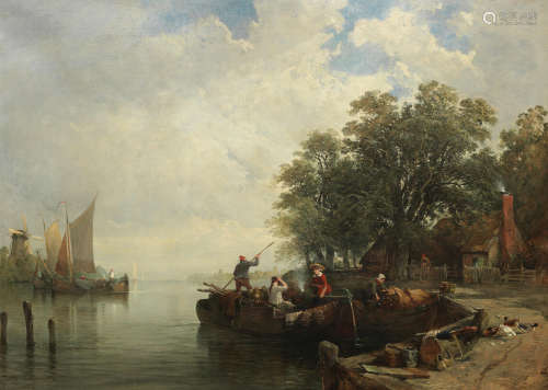 A Dutch river Edmund Thornton Crawford(Scottish, 1806-1885)