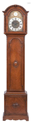 An early 20th century oak longcase clock