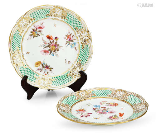 Circa 1818-20 A pair of London-decorated Nantgarw plates
