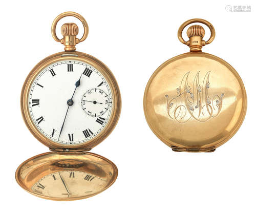 A 9ct gold hunter pocket watch Birmigham 1920