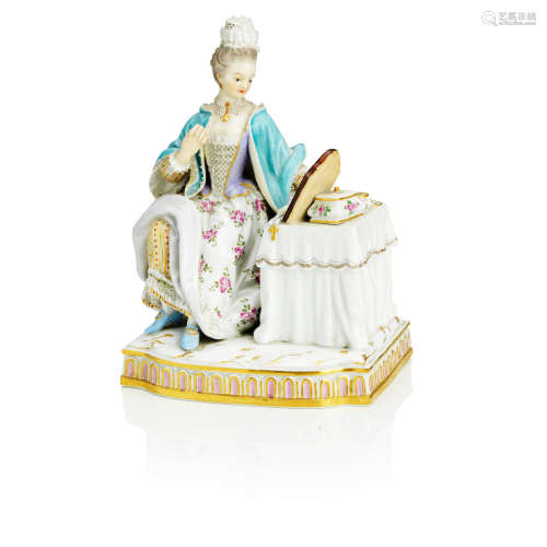 Mid 18th century A Meissen figure group allegorical of sight