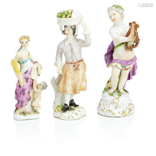 18th Century Three Meissen figures