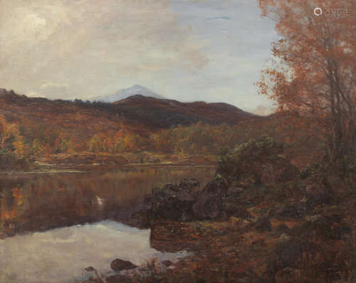 Autumn by the Loch  Alexander Brownlie Docharty(British, 1862-1940)