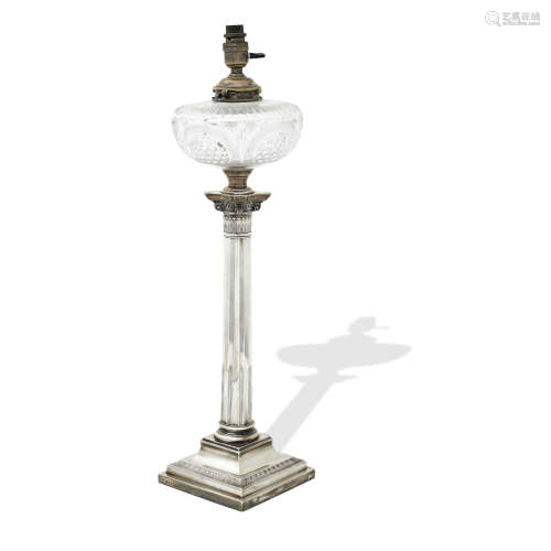 by R&W Sorley, London 1912  An early 20th century silver lamp base