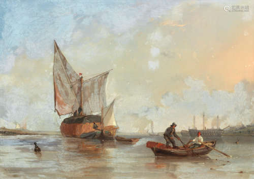 The hay barge Thomas Sewell Robins(British, 1814-1880)