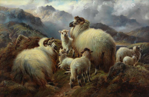 Sheep in Highland landscape R* Watson(19th Century)
