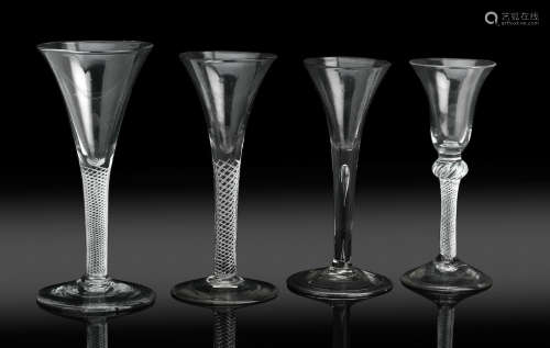 18th century A collection of eight various wine glasses