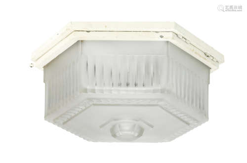 Circa 1930 An Art Deco Sabino frosted glass ceiling light