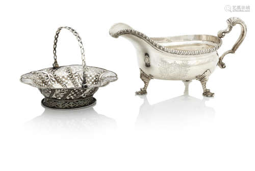 by Thomas Gilpin, London 1758  (2) A George II silver sauce boat