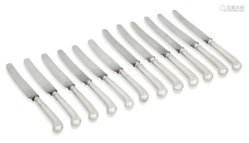 by EP&Co, Sheffield 1964-68  (34) A set of twelve modern silver table knives and twenty-two side knives ensuite