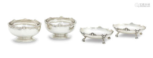 by Adie Bros., Birmingham 1952  (4) Two pairs of modern silver bonbon dishes