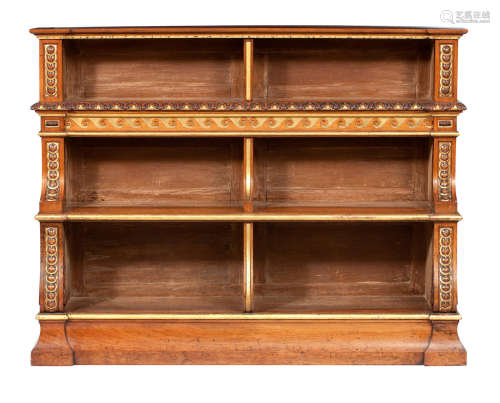 A 19th century walnut open bookcase