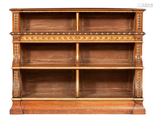 A 19th century walnut open bookcase