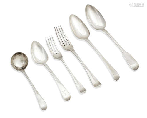 various makers and dates  A collection of 19th century silver flatware