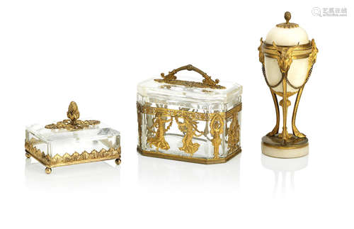 A pair of 19th french ormolu mounted glass caskets