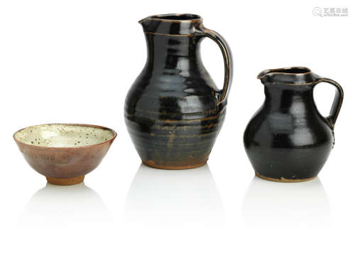 Three pieces of Bernard Leach stoneware pottery