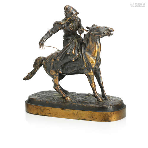 A late 19th/early 20th century bronze of a Eastern European horseman