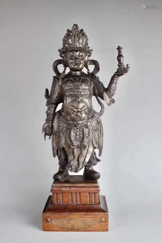 14-16TH CENTURY, A BRONZE STATUE OF GODS OF DUOWEN. MING DYNASTY