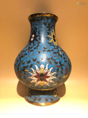 14-16TH CENTURY, A CLOISONNE VASE, MING DYNASTY