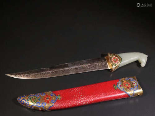 17-19TH CENTURY, A PALACE GILT SILVER KNIFE, QING DYNASTY