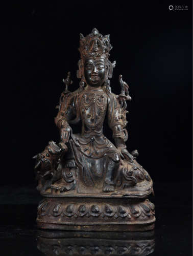 17-19TH CENTURY, A BUDDHA DESIGN BRONZE STATUE, QING DYNASTY