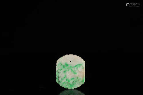 19TH CENTURY, A STORT DESIGN OLD JADEITE PENDANT, LATE QING DYNASTY