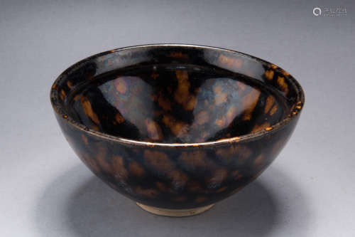 BROWN AND BLACK GLAZED BOWL