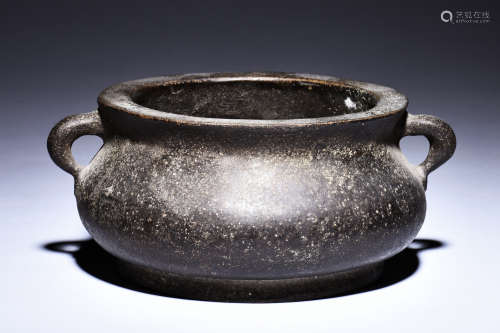 BRONZE CAST CENSER WITH HANDLES