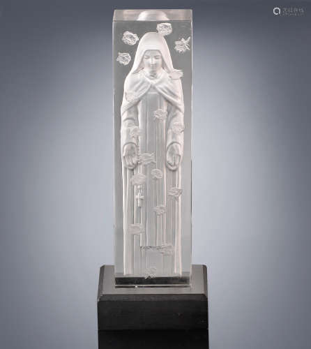 A 'Sainte Thérèse De L'Enfant Jésus' Statuette, designed in 1935 René Lalique (French, 1860-1945)