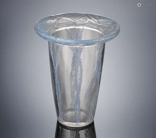 An Early 'Bordure Épines' Vase, designed in 1913 René Lalique (French, 1860-1945)