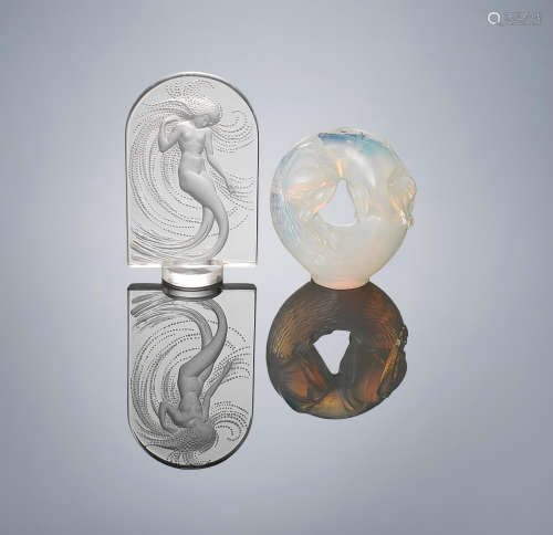 A 'Alaska' and a 'Naïade seal, designed in 1931 and 1930 René Lalique (French, 1860-1945)