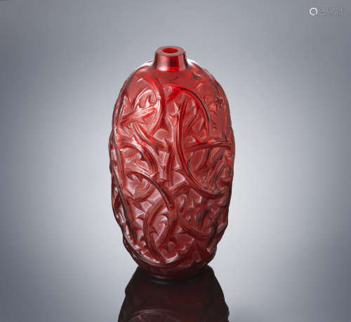 A 'Ronces' vase, designed in 1921 René Lalique (French, 1860-1945)