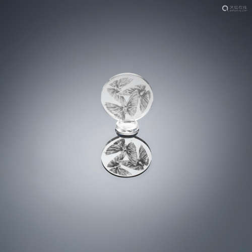 An Early 'Trois Papillons' Seal, designed in 1919 René Lalique (French, 1860-1945)