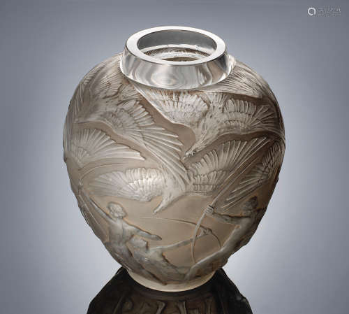 A 'Archers' Vase, designed in 1921 René Lalique (French, 1860-1945)
