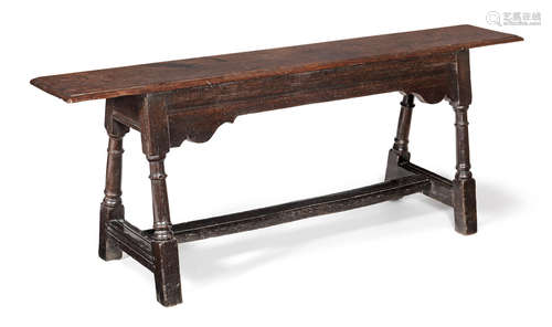 A good Charles I joined oak form or long stool, circa 1640