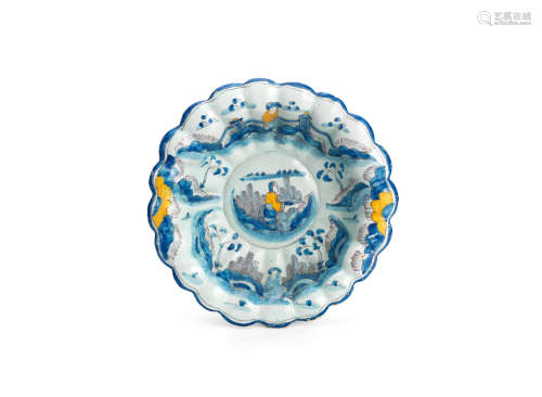 A Brislington delftware moulded dish or shallow bowl, circa 1680-85