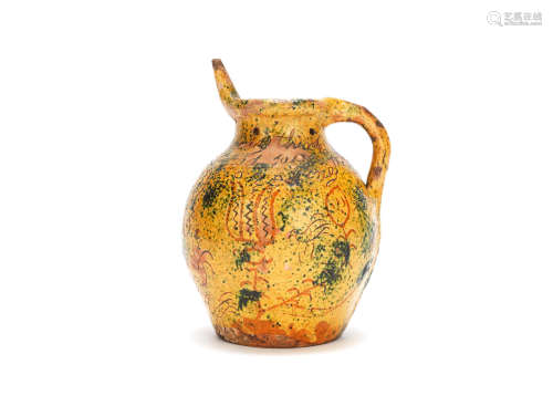 A Donyatt slipware puzzle jug, dated 1826