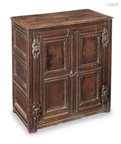 A small Charles II joined oak two-door chest, West Country, circa 1670