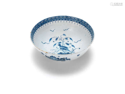 A massive London delftware punchbowl, circa 1770