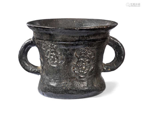 A mid- to late 17th century leaded bronze mortar, from the London 'unidentified foundry', circa 1660