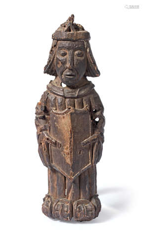 A rare 15th century carved oak angel mount or corbel, South-West England