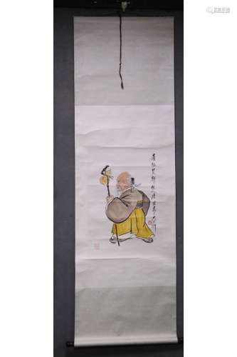 TANG YUN: INK AND COLOR ON PAPER PAINTING 'ELDER'