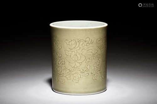 CELADON GLAZED BRUSH POT