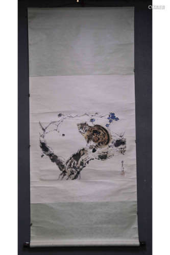 YANG SHANSHEN: INK AND COLOR ON PAPER PAINTING 'CAT'