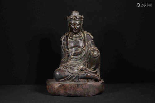 BRONZE CAST AVALOKITESHVARA SEATED FIGURE