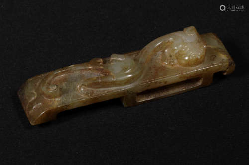 JADE CARVED 'CHILONG' ORNAMENT