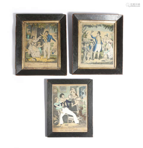 A pair of early 19th century theatrical tinsel print pictures, 'THE CHILD LOST' and 'THE CHILD