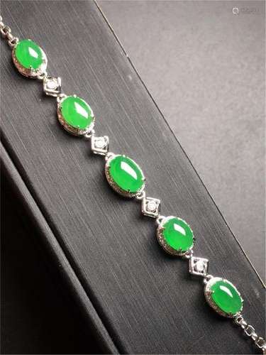 18K GOLD DIAMOND NATURAL JADEITE BRACELET